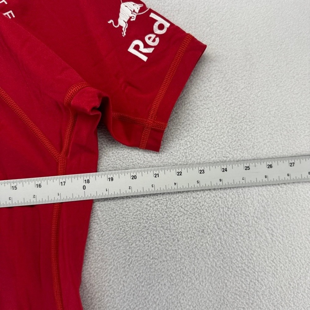 Hurley Rash Guard Mens Medium Red Surf Swim Life Rolls On Red Bull Vintage y2k - Picture 3 of 9